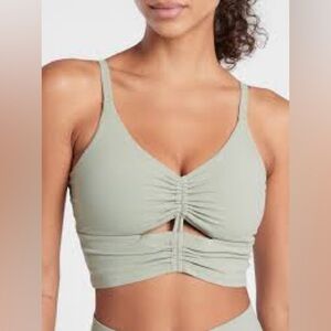 Athleta Cinch Longline Bra in Sage Green